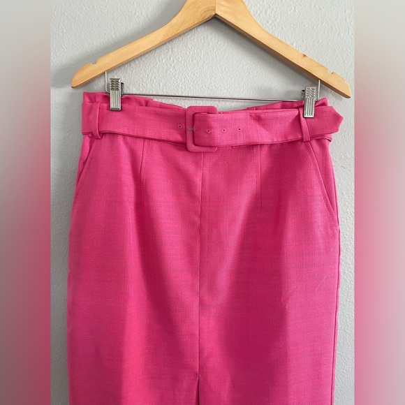 Ann Taylor Vibrant Pink Belted Pencil Skirt - Picture 2 of 5